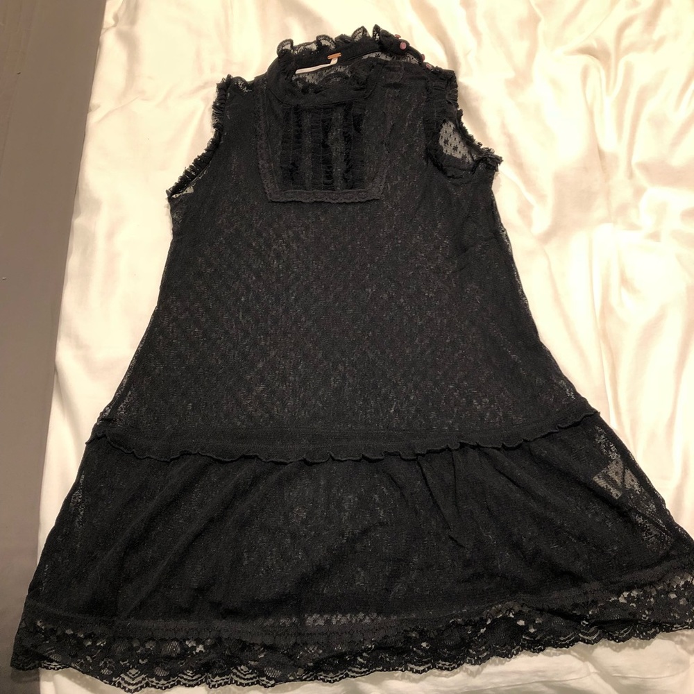 Gorgeous Free People black nylon tunic top